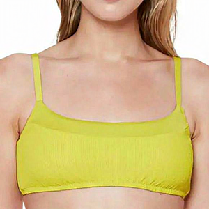 Sanctuary Sandbar‎ Solids Seamed Bralette Bikini Top Grellow S